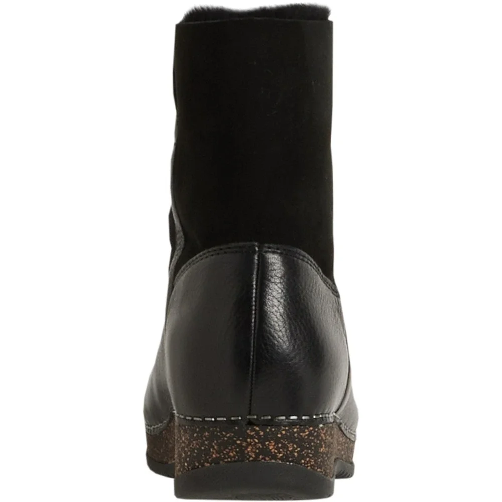 NEW Dansko Women Boots Sz‎ 38 US 7 - 7.5 McKenzie Shearling-Lined  Leather Black